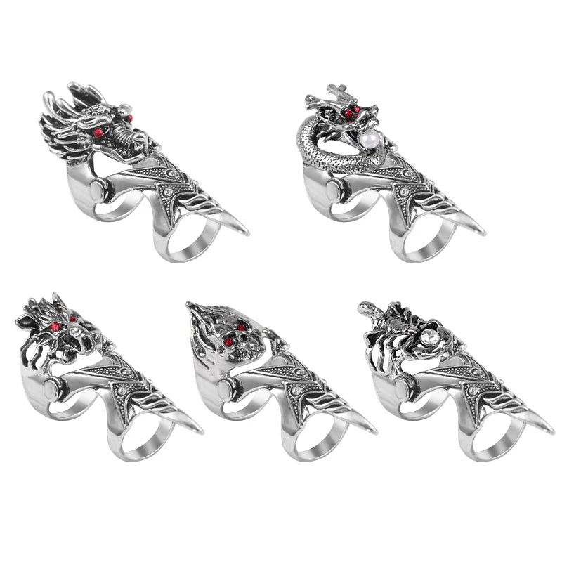 Retro Men's Ring Gothic Punk Style Black Domineering Faucet Bone Ring Bar Trend Ladies Ring Fashion Jewelry Gift Cool Thing