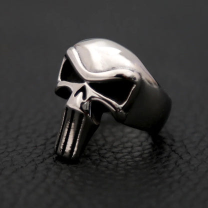 Punk Punisher Rings Men Women Fashion 316L Stainless Steel Skull Biker Ring Hip Hop Unique for Man Boy Jewelry Gift Size 7-15