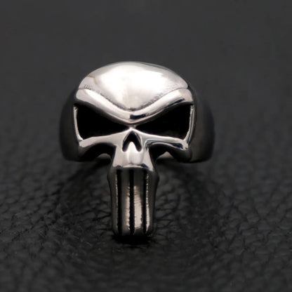 Punk Punisher Rings Men Women Fashion 316L Stainless Steel Skull Biker Ring Hip Hop Unique for Man Boy Jewelry Gift Size 7-15