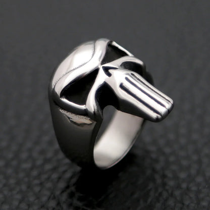 Punk Punisher Rings Men Women Fashion 316L Stainless Steel Skull Biker Ring Hip Hop Unique for Man Boy Jewelry Gift Size 7-15