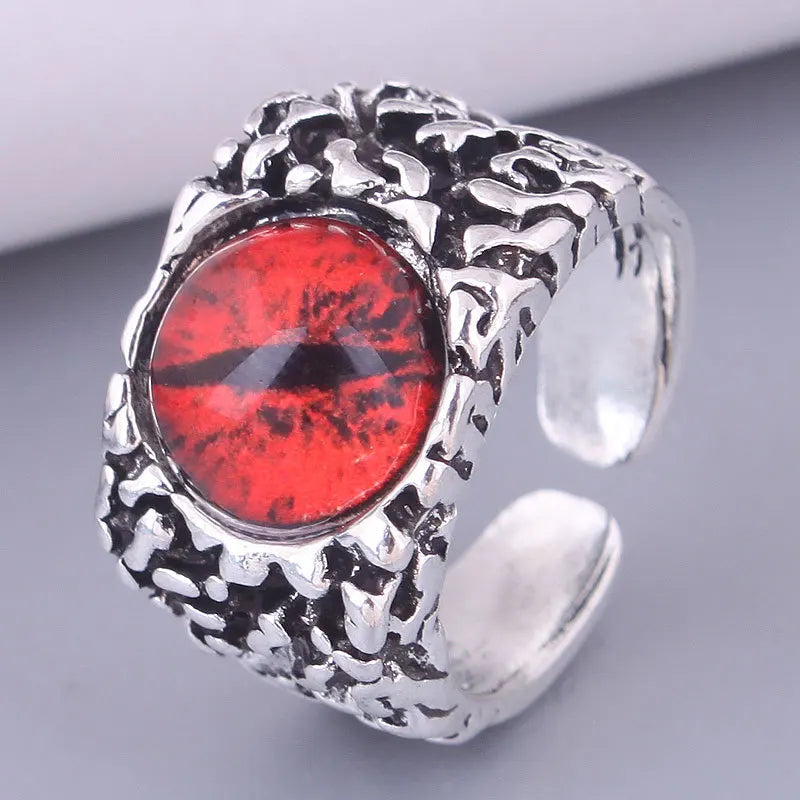 Fashion Creative Evil Dragon Eye Rings For Personality Male Punk Colors Ring Jewelry Men's Bar Night Club Accessories Gifts