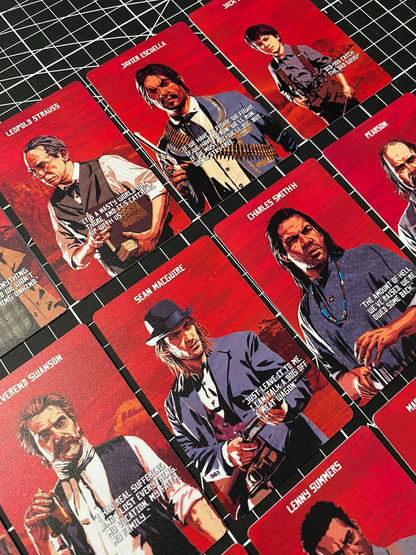 Red Dead Redemption 24-Card Game Collectible Character Cards Featuring Arthur Morgan & John Marston - Van De Lindegang Theme