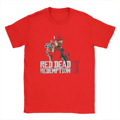 Red Dead Arthur Morgan Redemptions T-Shirt Men 2024 Popular Game Casual 100% Cotton Tees Crew Neck Short Sleeve T Shirts Gift