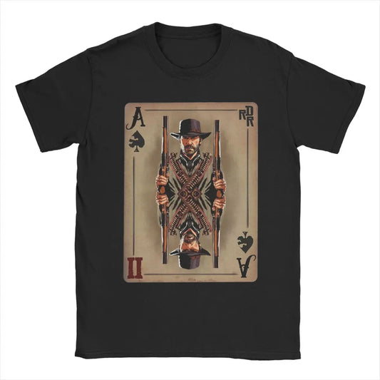 Men Arthur Morgan Card T Shirts 100% Cotton Tops Vintage Short Sleeve O Neck Tee Shirt Plus Size T-Shirt