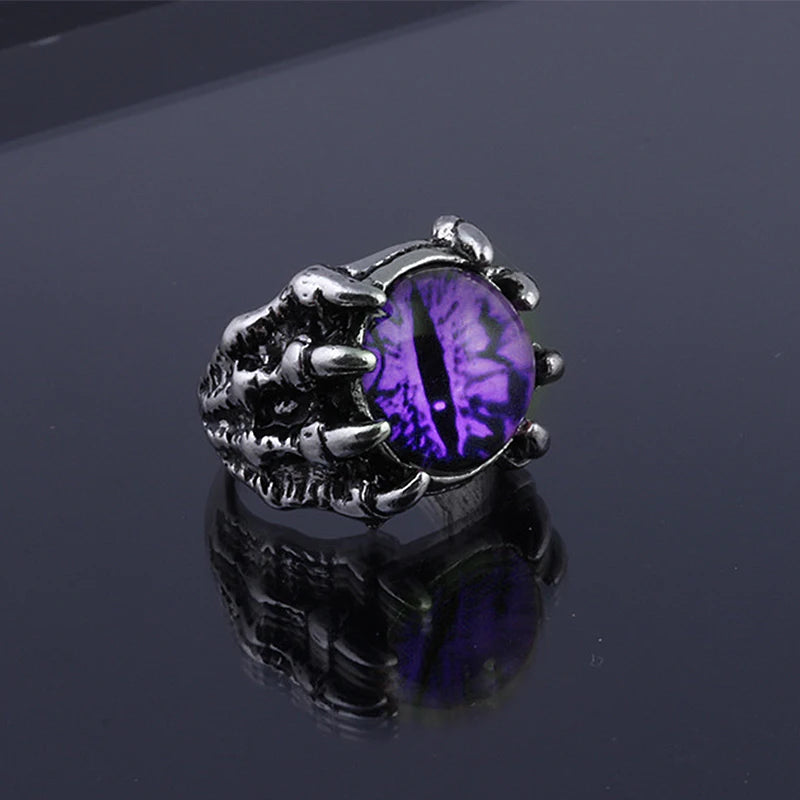 Fashion Creative Evil Dragon Eye Rings For Personality Male Punk Colors Ring Jewelry Men's Bar Night Club Accessories Gifts