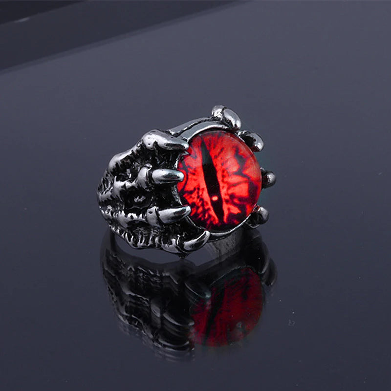 Fashion Creative Evil Dragon Eye Rings For Personality Male Punk Colors Ring Jewelry Men's Bar Night Club Accessories Gifts