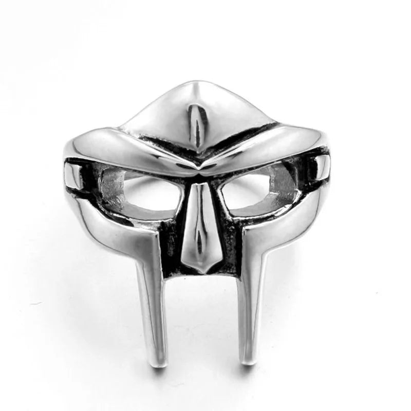 Gothic Mf Doom Mask Open Ring For Men Gladiator Egyptian Pharaoh Boys Adjustable Knuckle Rings Jewelry Anillos De Hombre