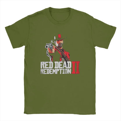 Red Dead Arthur Morgan Redemptions T-Shirt Men 2024 Popular Game Casual 100% Cotton Tees Crew Neck Short Sleeve T Shirts Gift