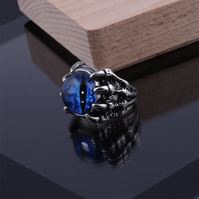 Fashion Creative Evil Dragon Eye Rings For Personality Male Punk Colors Ring Jewelry Men's Bar Night Club Accessories Gifts