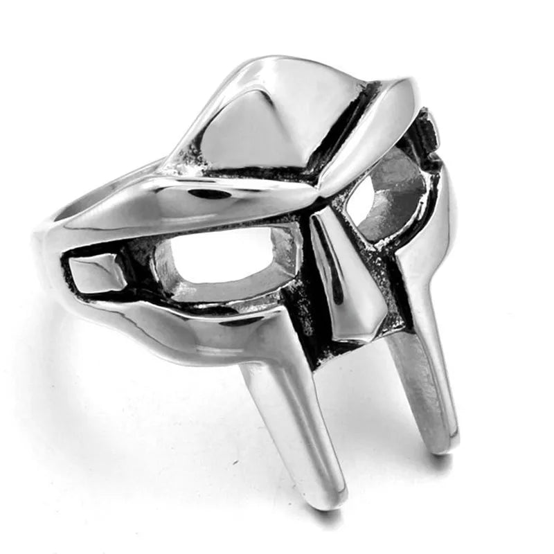 Gothic Mf Doom Mask Open Ring For Men Gladiator Egyptian Pharaoh Boys Adjustable Knuckle Rings Jewelry Anillos De Hombre