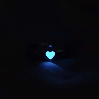 Luminous Ring for Couple Creative Glowing In The Dark Player 1 Player 2 Matching Gaming Ring for Women Men Valentine's Day Gift