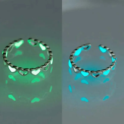 Luminous Ring for Couple Creative Glowing In The Dark Player 1 Player 2 Matching Gaming Ring for Women Men Valentine's Day Gift