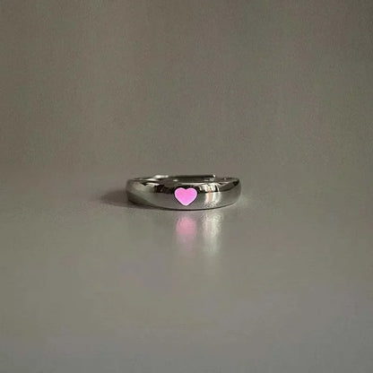 Luminous Ring for Couple Creative Glowing In The Dark Player 1 Player 2 Matching Gaming Ring for Women Men Valentine's Day Gift