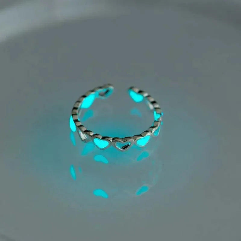 Luminous Ring for Couple Creative Glowing In The Dark Player 1 Player 2 Matching Gaming Ring for Women Men Valentine's Day Gift