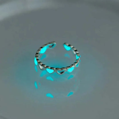 Luminous Ring for Couple Creative Glowing In The Dark Player 1 Player 2 Matching Gaming Ring for Women Men Valentine's Day Gift