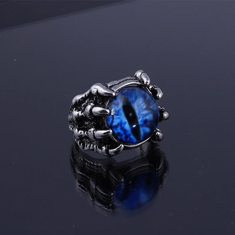 Fashion Creative Evil Dragon Eye Rings For Personality Male Punk Colors Ring Jewelry Men's Bar Night Club Accessories Gifts