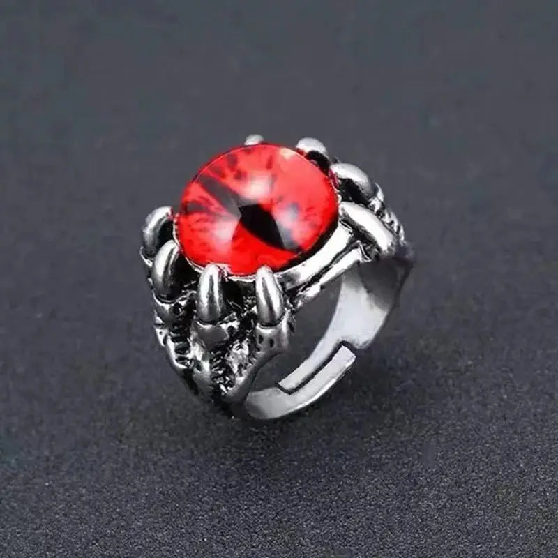 Fashion Creative Evil Dragon Eye Rings For Personality Male Punk Colors Ring Jewelry Men's Bar Night Club Accessories Gifts