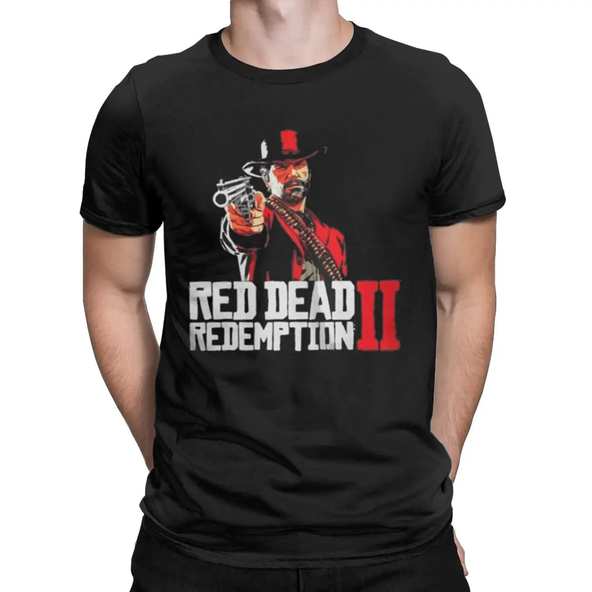 Red Dead Arthur Morgan Redemptions T-Shirt Men 2024 Popular Game Casual 100% Cotton Tees Crew Neck Short Sleeve T Shirts Gift