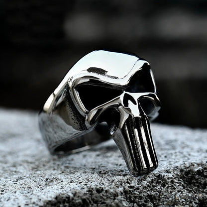 Punk Punisher Rings Men Women Fashion 316L Stainless Steel Skull Biker Ring Hip Hop Unique for Man Boy Jewelry Gift Size 7-15