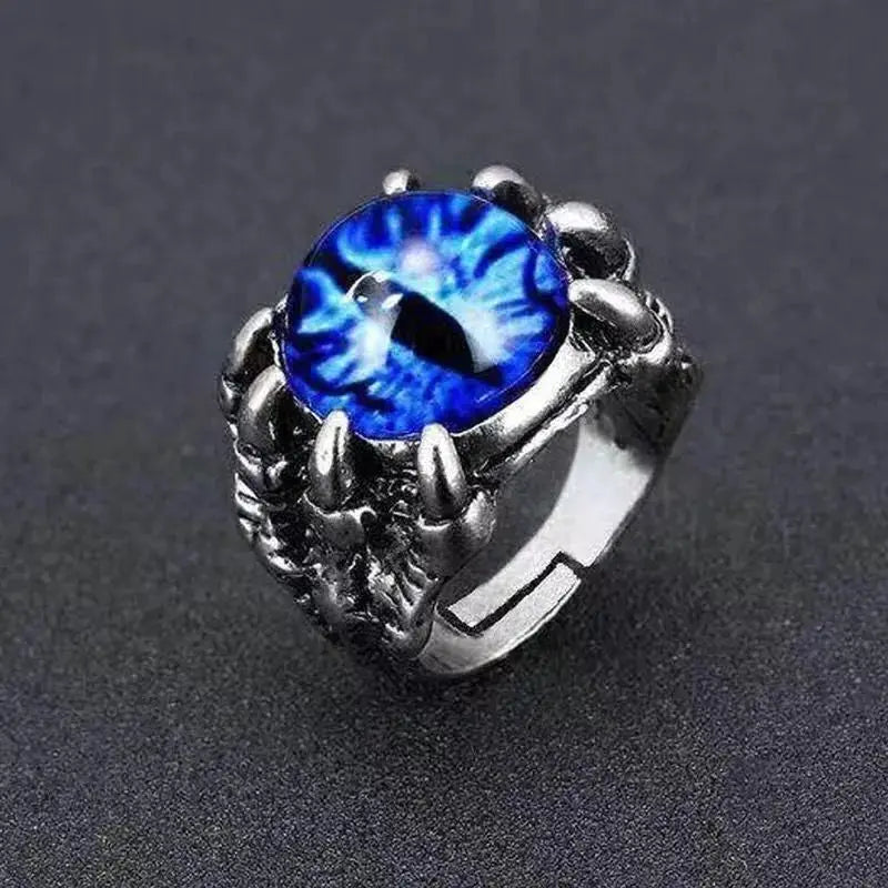 Fashion Creative Evil Dragon Eye Rings For Personality Male Punk Colors Ring Jewelry Men's Bar Night Club Accessories Gifts