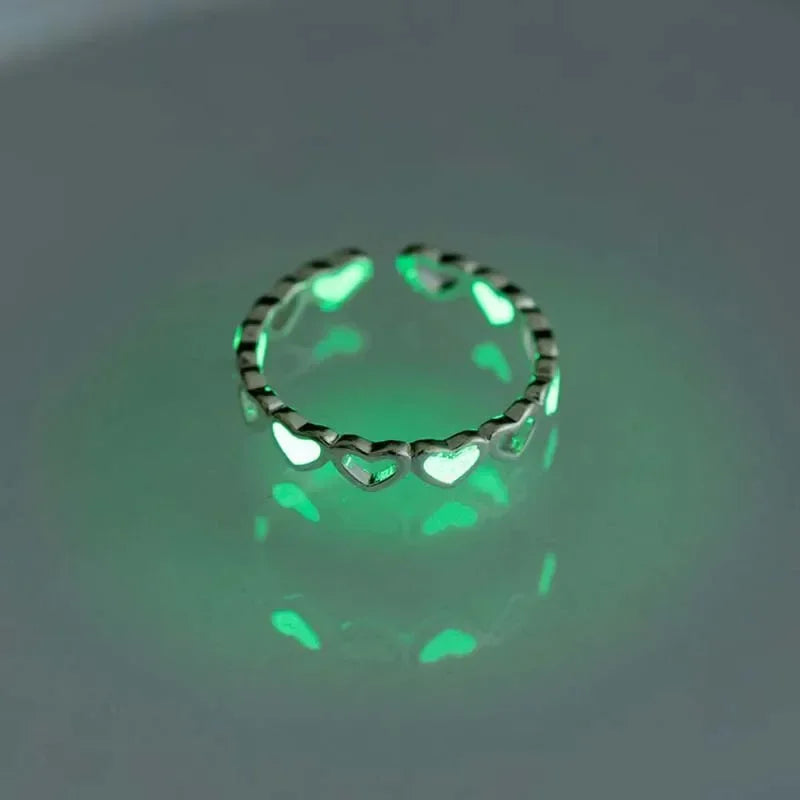 Luminous Ring for Couple Creative Glowing In The Dark Player 1 Player 2 Matching Gaming Ring for Women Men Valentine's Day Gift