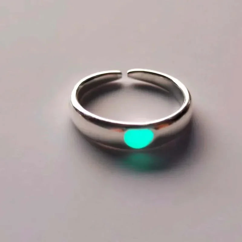 Luminous Ring for Couple Creative Glowing In The Dark Player 1 Player 2 Matching Gaming Ring for Women Men Valentine's Day Gift