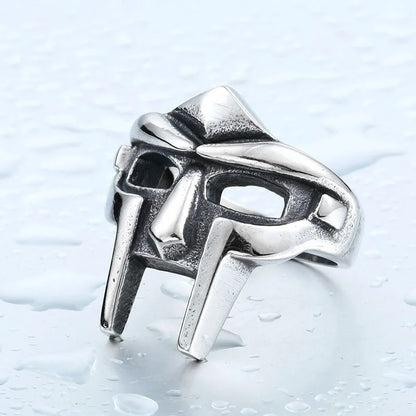 Gothic Mf Doom Mask Open Ring For Men Gladiator Egyptian Pharaoh Boys Adjustable Knuckle Rings Jewelry Anillos De Hombre